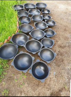 Казаны чугунные круглое и плоское дно