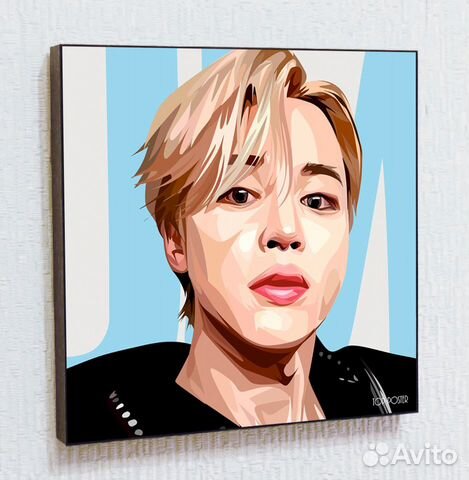 Картина Пак Чи Мин (BTS) поп-арт поcтер k-pop