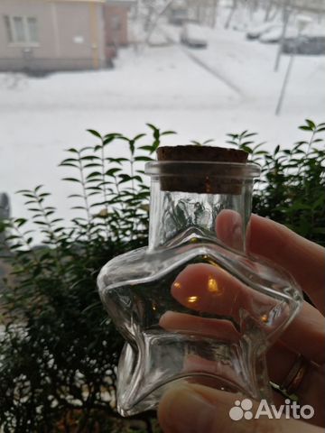 Декоративная стеклянная баночка (бутылочка)