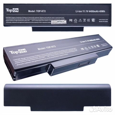 Аккумулятор TOP-K72 11.1V 4400mAh 49Wh для ноутбук