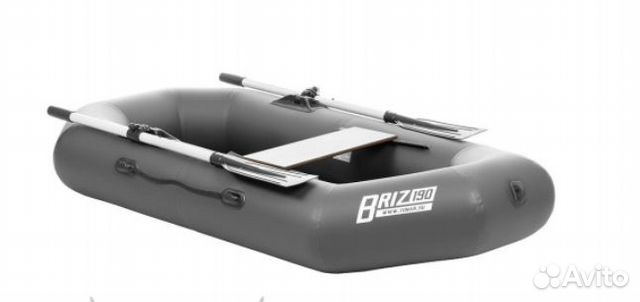 Лодка Бриз 190 с веслами серый Тонар