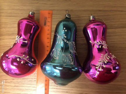 Елочные игрушки стекло СССР Колокольчик