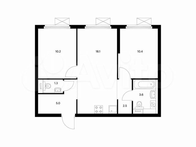 2-к. квартира, 51,1 м², 17/33 эт.