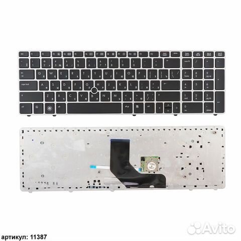 Клавиатура HP 6560b черная, серебристая рамка