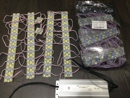 Cветодиоды, четырёхглазые smd5050, 1Вт/12В, и эпра