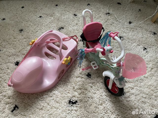 Baby born велосипед санки
