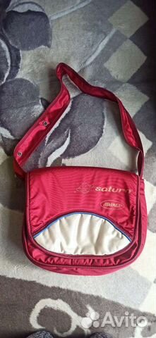 Отдам сумку на коляску красную с бежевым