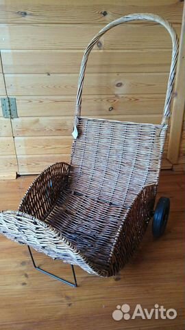 Тележка плетеннная, из натуральной лозы