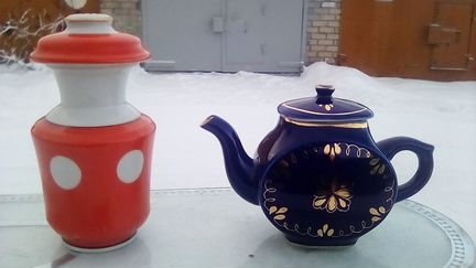 Чайник гжелевый