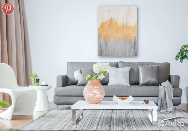 Интерьерная большая картина с поталью 80х100