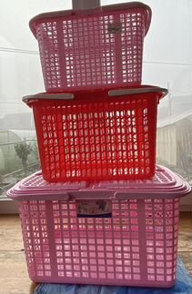 Корзина плетеная с крышкой (комплект 3шт)