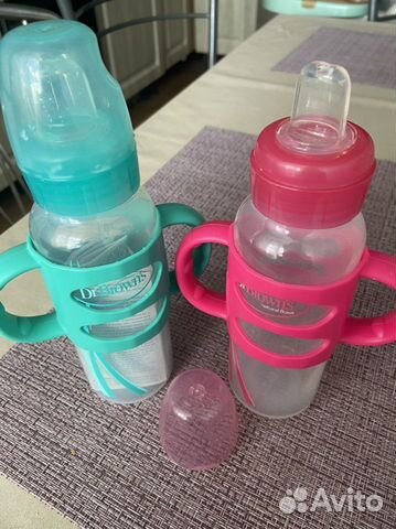 Бутылочка поильник с силиконовой ручкой dr browns