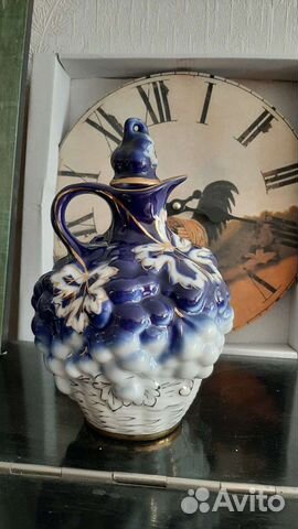 Кувшин, мфз,кобальт,латунь, хрусталь