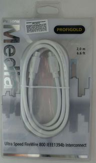 Кабель FireWire 800 9P-9P ieee 1394b 2м новый