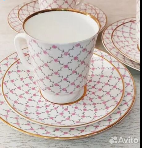 Кофейное трио Костяной Фарфор СССР Л Ф З