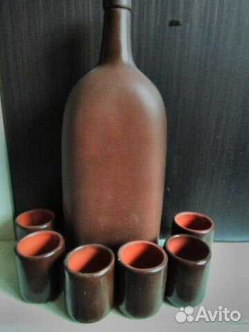 Бутыль со стопками СССР керамика