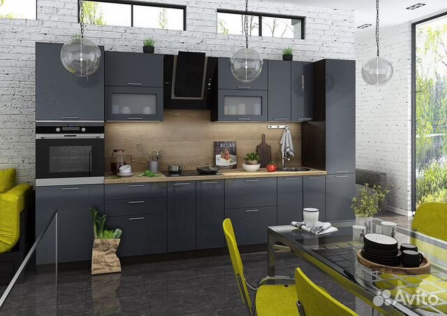 Новая модульная кухня Валерия-м антрацит глянец