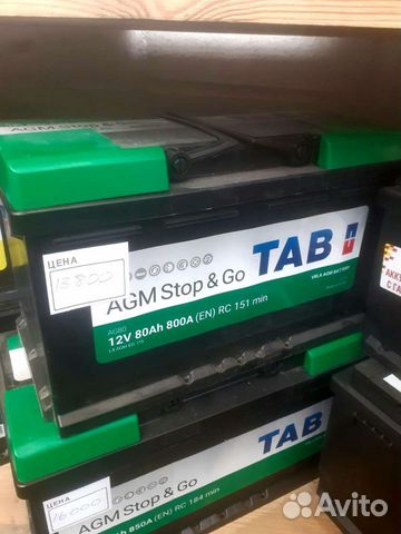Аккумулятор TAB AGM 80 Ач / 800 А / старт-стоп