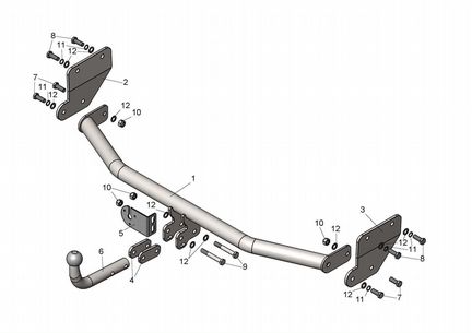 Фаркоп на Kia Rio/Hyundai Solaris, с 2017 г.в