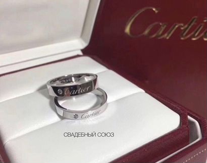 Золотые обручальные кольца Cartier с брил