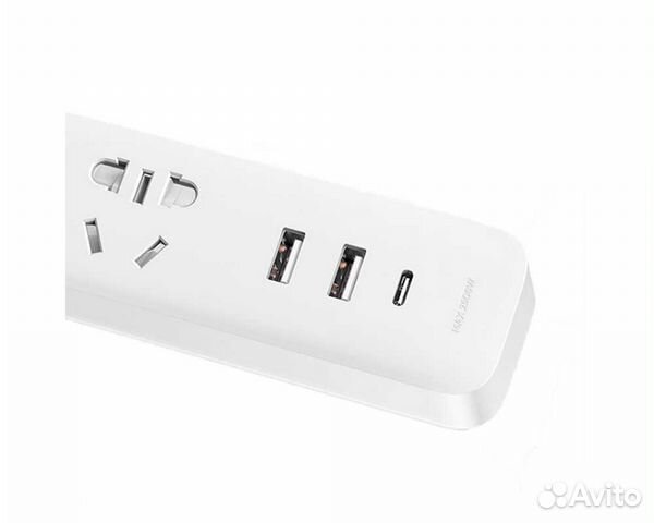 Удлинитель Xiaomi Mi Power Strip 2A1C, 3 розетки+2