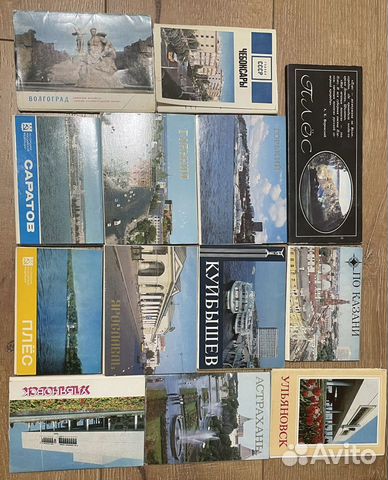 Открытки-наборы СССР серии городов на Волге