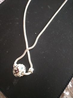 Цепочка серебро с подвеской эмаль и броши