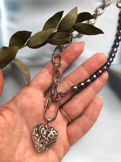 Колье с натуральным жемчугом