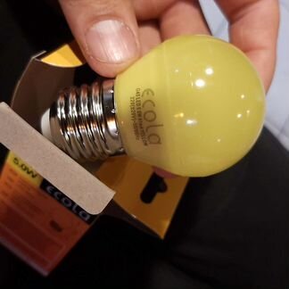 Лампа LED цветн. шар 5 Вт/Е27 желтый G45 Ecola K7C