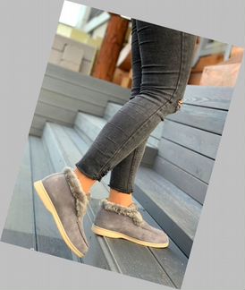 Лоферы с мехом Loro Piana