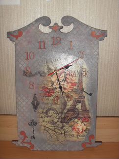 Часы в технике декупаж