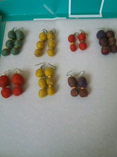 Серьги из войлока