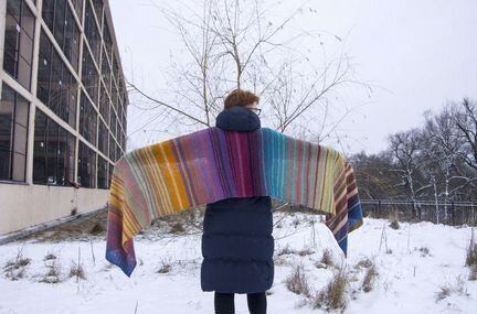 Шарф палантин шерсть 100