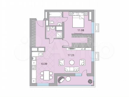 2-к квартира, 65.7 м², 16/24 эт.