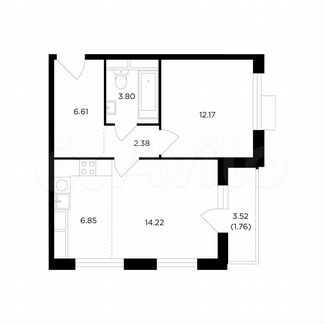 2-к квартира, 47.4 м², 7/26 эт.