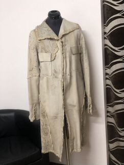 Пальто из натуральной кожи молодого бычка, двустор