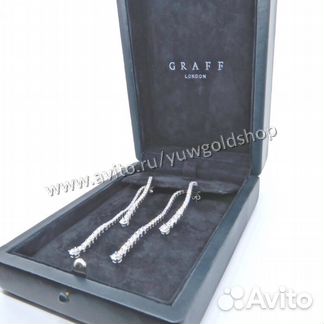 Новые золотые серьги Graff брилл 3 ct