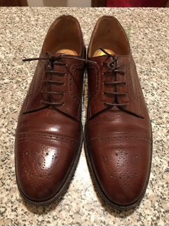 Бордовые мужские броги ботинки