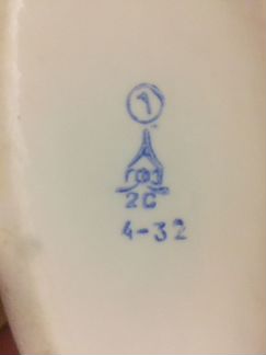 Штоф с рюмками, Городница, фарфор