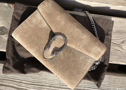Сумка Gucci оригинал замшевая бежевая