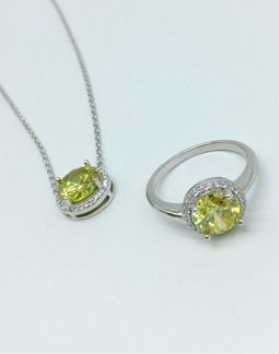 Комплект Кулон Кольцо серебро