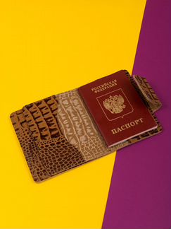 Премиум портмоне 2 в 1 из натуральной кожи