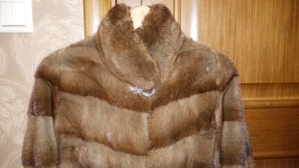 Норковый полушубок поперечка р.42-44