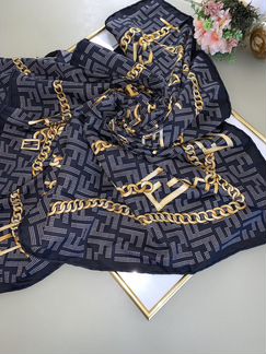 Платок шелковый черный новый Фенди/ Fendi