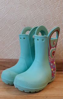 Модные сапоги резиновые crocs для девочек р. 26