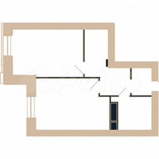 1-к апартаменты, 59.7 м², 2/6 эт.