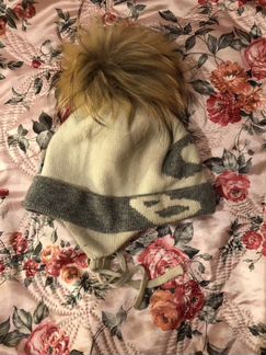 Шерстяная шапка, с натуральным мехом