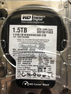 Жесткий диск WD Caviar Black 1,5Tb WD1501fass