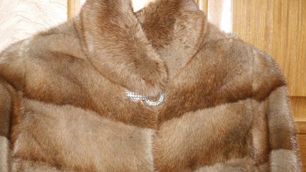 Норковый полушубок поперечка р.42-44