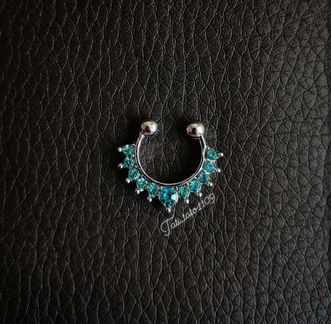 Клипса в нос кольцо в нос пирсинг сережка в нос по